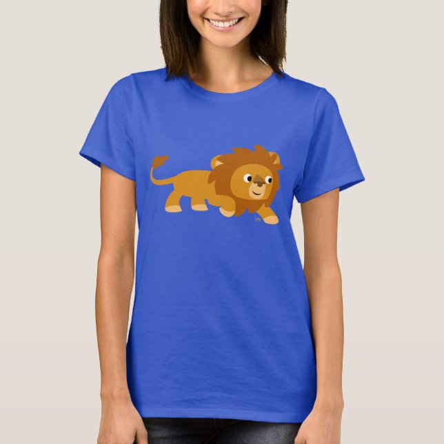 Camiseta de mujer león de dibujos animados intelig (Anverso)