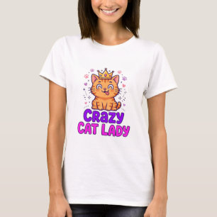 Camiseta de mujer loca de los gatos