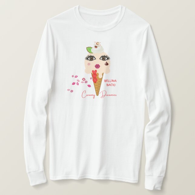 Camiseta de mujer Manga larga Bellina Bacio  (Anverso del diseño)