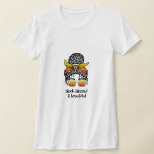 Camiseta de mujer negra bendita y hermosa