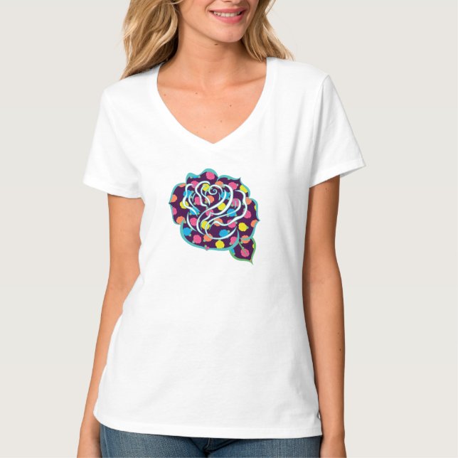 Camiseta de Mujer Neon Roses (Anverso)