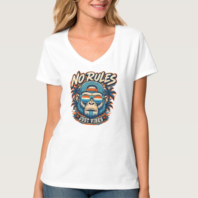Camiseta de mujer No Rules Monkey (Anverso)