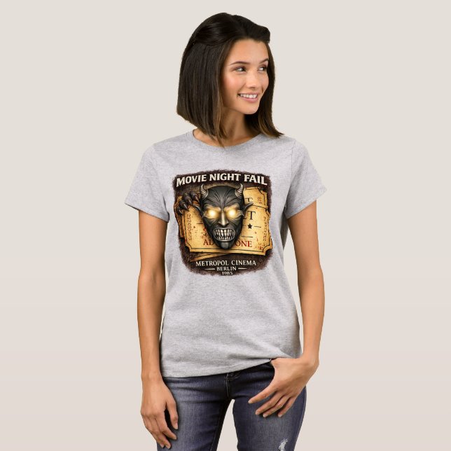 Camiseta de mujer: Noche de cine fallida (Anverso completo)