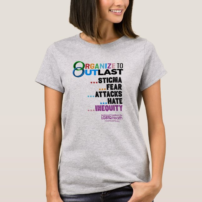 Camiseta de mujer Organiza para durar más (Anverso)