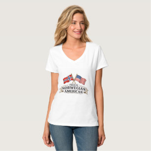 Camiseta de mujer orgullosa noruega americana