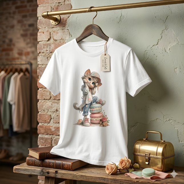 Camiseta de mujer para amante de macarons de gatit (Subido por el creador)
