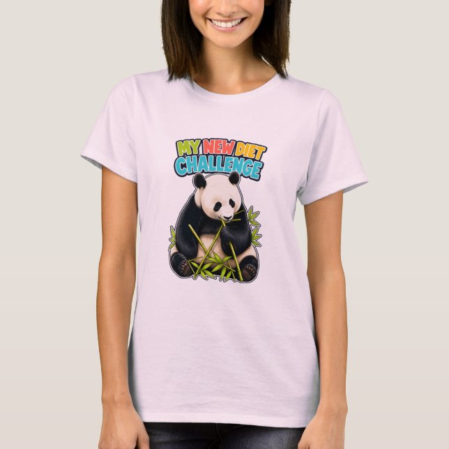 Camiseta de mujer para el reto de dieta de panda d (Anverso)