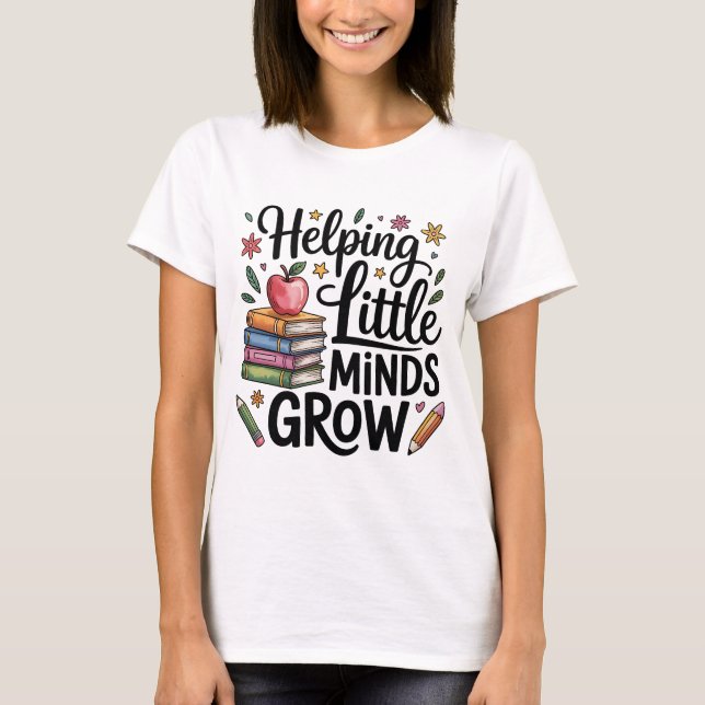 Camiseta de mujer para profesoras que ayuda a crec (Anverso)