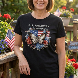 Camiseta de mujer patriótica del 4 de julio de mar