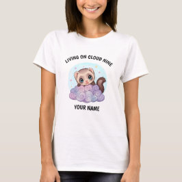 Camiseta de mujer personalizada con hurón lindo