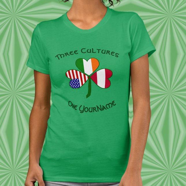Camiseta de mujer personalizada de Austria Irlanda (Celebrate Austria, Ireland, and USA roots with this bold shamrock tee. Personalize your heritage.)
