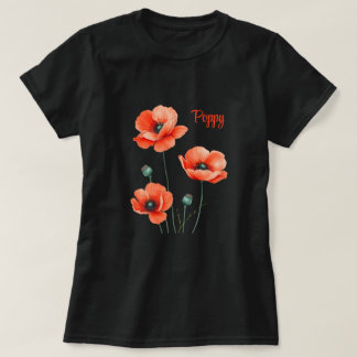 Camiseta de mujer personalizada de flores de amapo