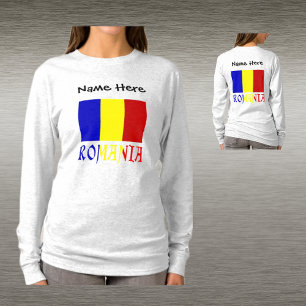 Camiseta de mujer personalizada de Rumania y bande
