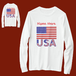 Camiseta de mujer personalizada USA y bandera amer