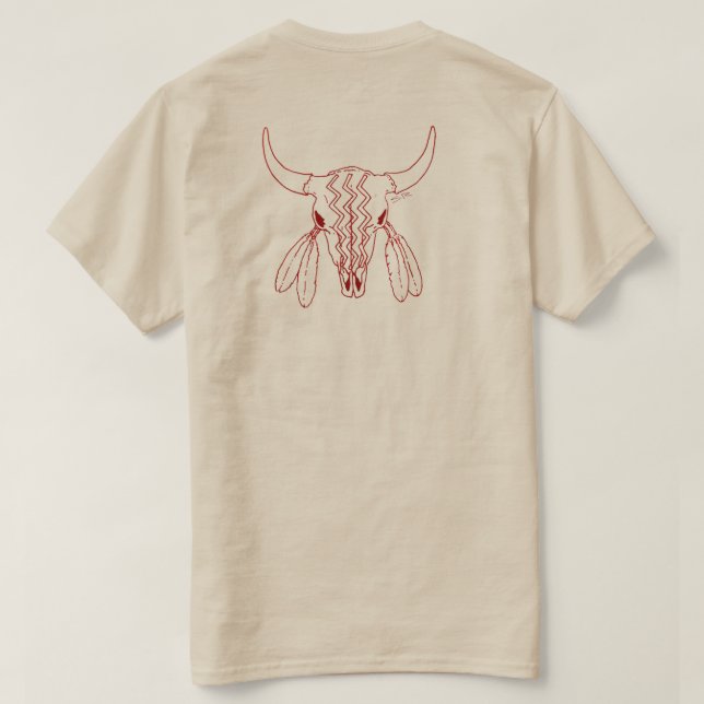 Camiseta de mujer Red Ghost Dance Búfalo bk (Reverso del diseño)