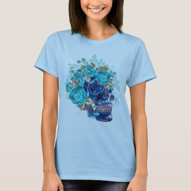 Camiseta de mujer Requiem de Flor Azul (Anverso)