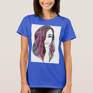 Camiseta De Mujer Retrato De Chica Estética - Gra