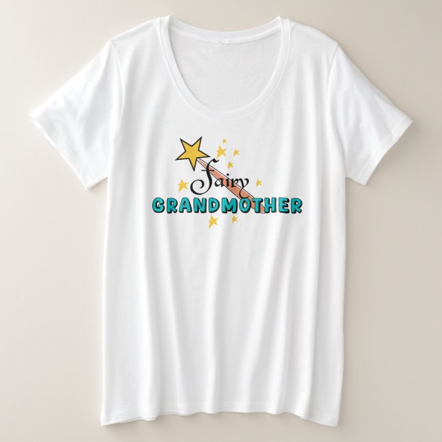 Camiseta de mujer talla grande Abuela Hada (Anverso del diseño)