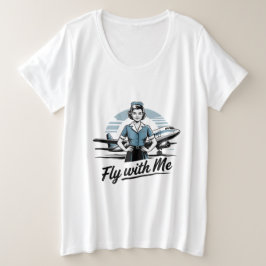 Camiseta de mujer talla grande con diseño de azafa