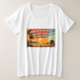 Camiseta de mujer talla grande 'Ven a la costa'