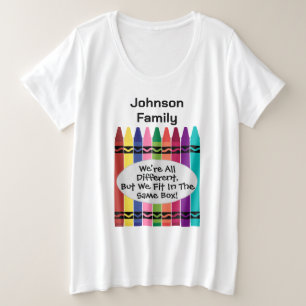 Camiseta de mujer talla plus para reunión familiar