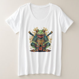Camiseta de mujer talla plus Samurái rana guerrera