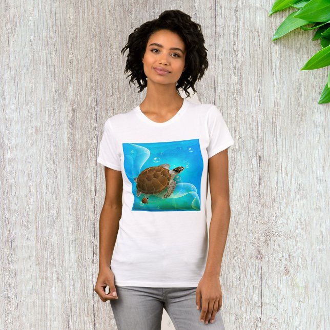 Camiseta de Mujer Tortuga Nadando (Subido por el creador)