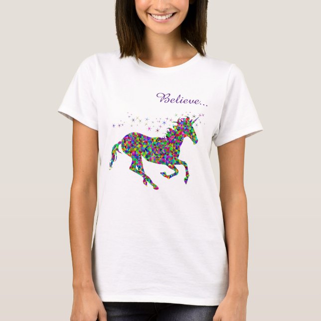 Camiseta de mujer Unicorn Magic Believe (Anverso)