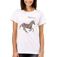 Camiseta de mujer Unicorn Magic Believe Pixel