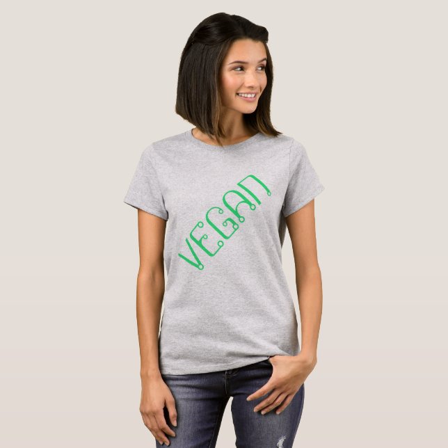 Camiseta de mujer "VEGAN" diagonal (Anverso completo)