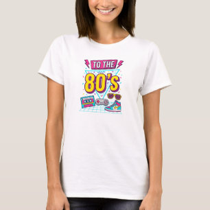 Camiseta de mujer vintage de los 80, fiesta retro
