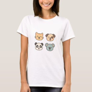Camiseta de mujeres - animal lindo enfrenta panda 