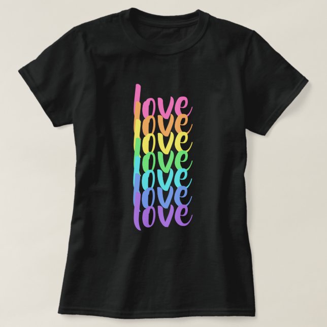 Camiseta de mujeres arcoiris "Amor" (Diseño del anverso)
