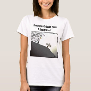Camiseta de mujeres blancas con optimismo republic