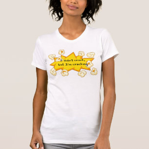 Camiseta de mujeres blancas con palomitas de maíz