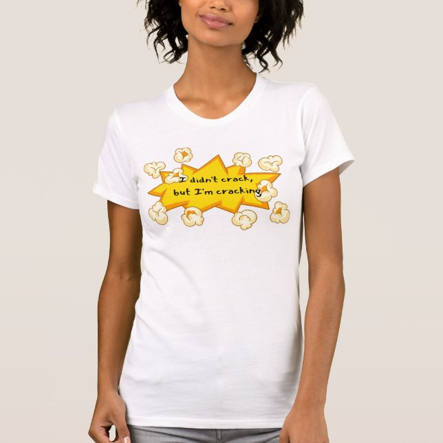 Camiseta de mujeres blancas con palomitas de maíz  (Anverso)