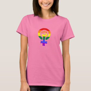 Camiseta de mujeres con bandera arco iris