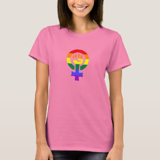 Camiseta de mujeres con bandera arco iris