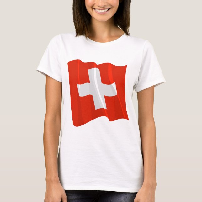 Camiseta de mujeres con bandera suiza (Anverso)