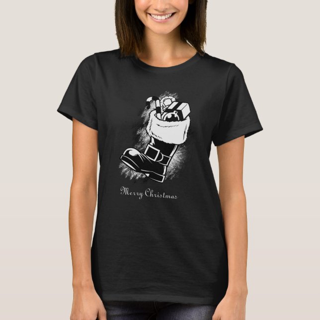 Camiseta de mujeres con botas de navidad de mora v (Anverso)
