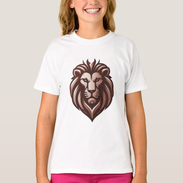 Camiseta de mujeres con cabeza de león de cobre me (Anverso)