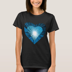 Camiseta de mujeres con camiseta de corazón azul n
