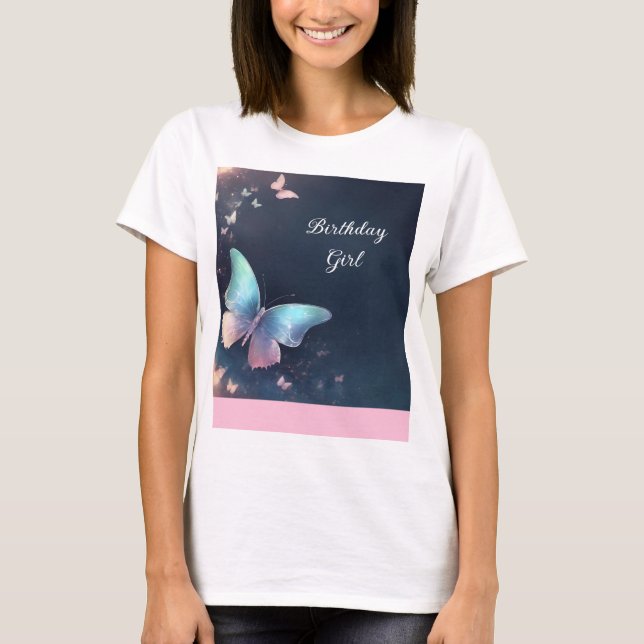 Camiseta de mujeres con mariposa en bonito (Anverso)