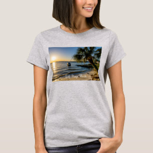 Camiseta de mujeres con palmeras inclinadas en Flo