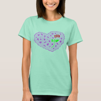 Camiseta de mujeres corazón/Rosa