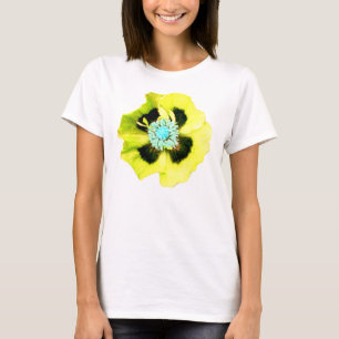 Camiseta de mujeres de amapola amarilla blanca