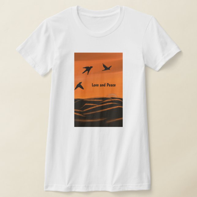 Camiseta de mujeres de amor y paz (Distribución)