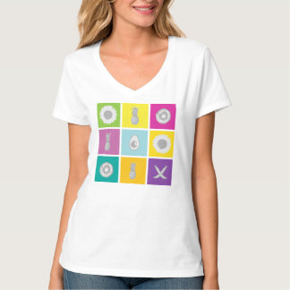 Camiseta de mujeres de arte pop botánico y frutal