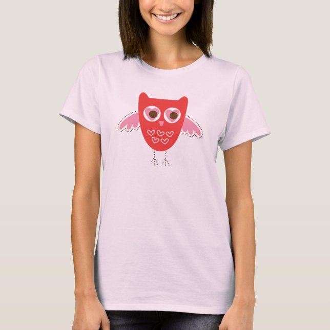 camiseta de mujeres de búho de amor (Anverso)