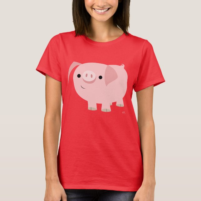 Camiseta de mujeres de cerdo Personalizado (Anverso)